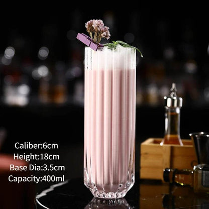 Korean Style Stripe Bud Cocktail Glasses Cup - Loft&Timber