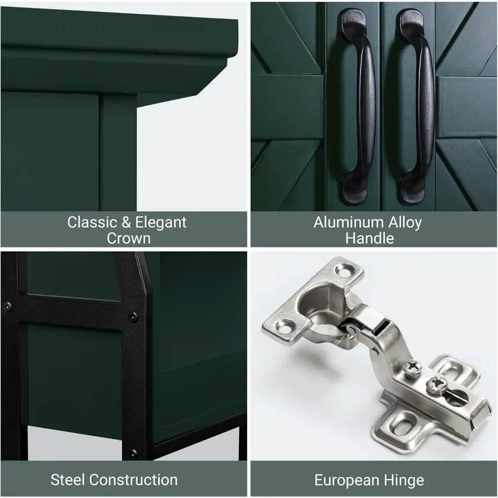 Space-Saving Toilet Storage Cabinet with Barn-Style Doors for Above Toilet Organization - Loft&Timber