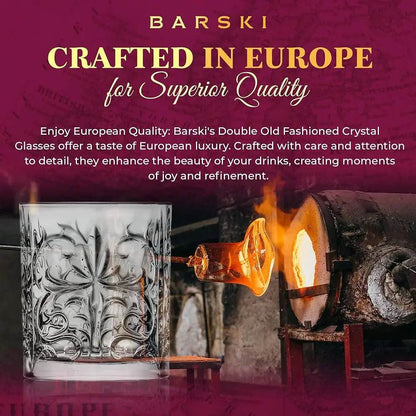 Whiskey Glasses - Double Old Fashioned Rocks Glass - Set Of 4 - Loft&Timber