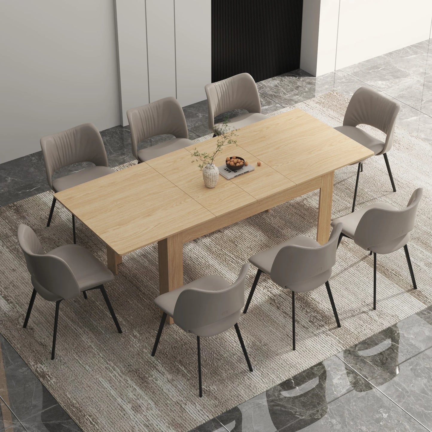 35" Extendable Wooden Dining Table - Loft&Timber