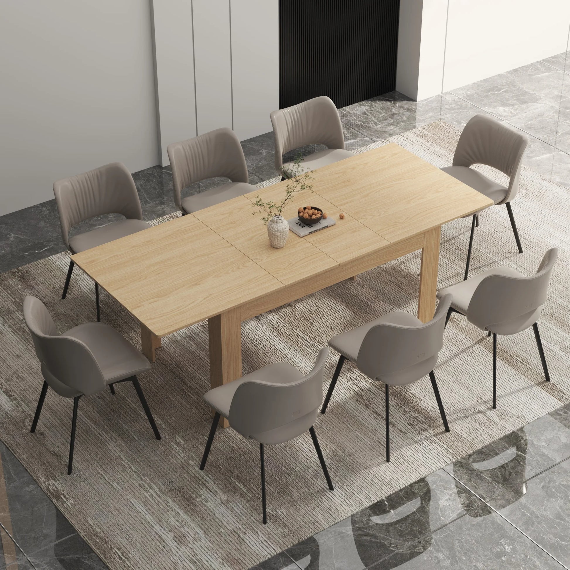 35" Extendable Wooden Dining Table - Loft&Timber
