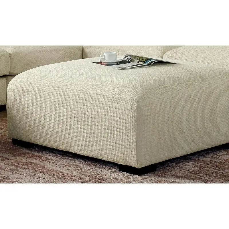 Contemporary Square Upholstered Ottoman with Memory Foam