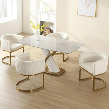 Dining Chairs Set of 4, Velvet with Metal Frame - Loft&Timber