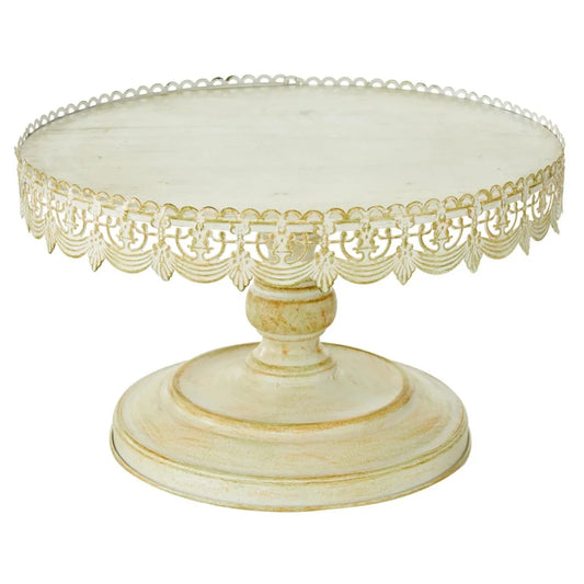 16" x 9" White Metal Decorative Stand - Loft&Timber