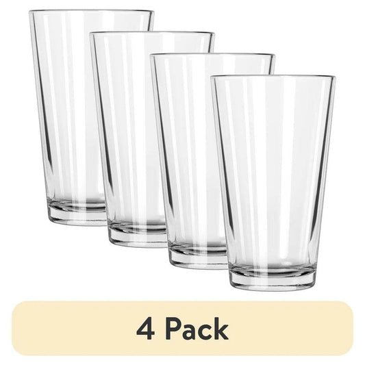 4 Pack Everyday Clear Pint Glasses Durable 16oz - Loft&Timber