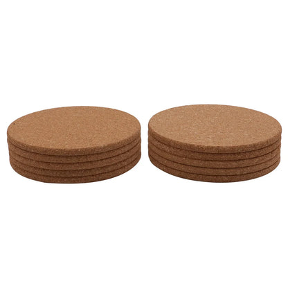 US Stock 10pcs Round Cork Coasters 3.9" Diameter - Loft&Timber