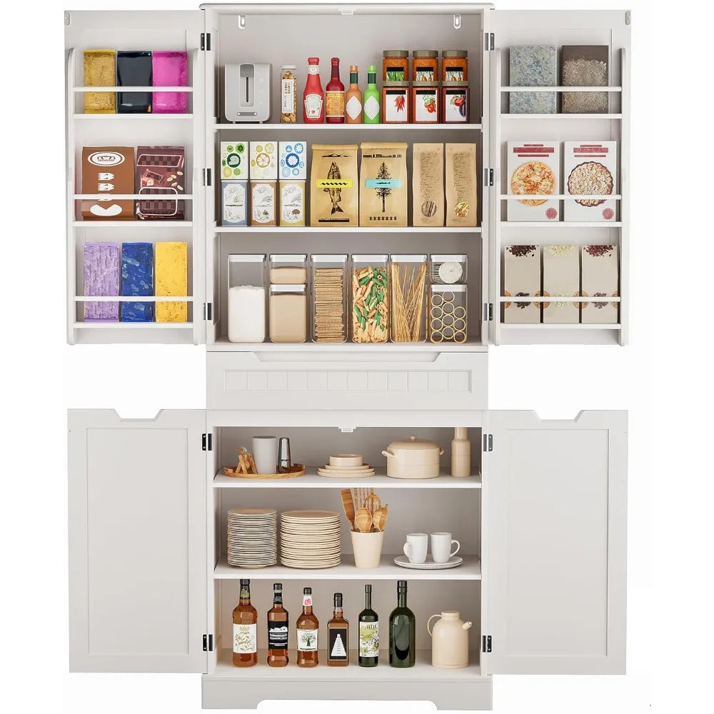 71" Tall Kitchen Pantry Cabinet with Doors and Shelves - Loft&Timber