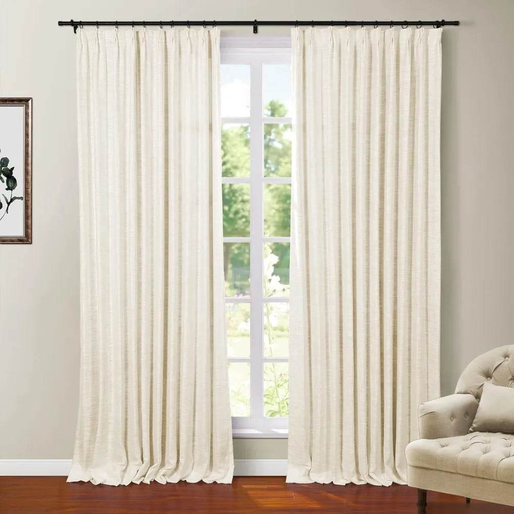 Polyester Linen Blackout Ivory Curtain - Loft&Timber