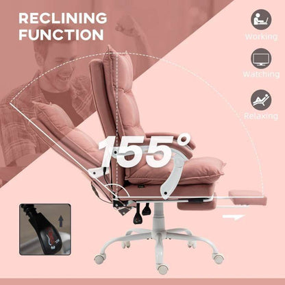Double Padded Executive Massage Heated Office Chair Salmon - Loft&Timber
