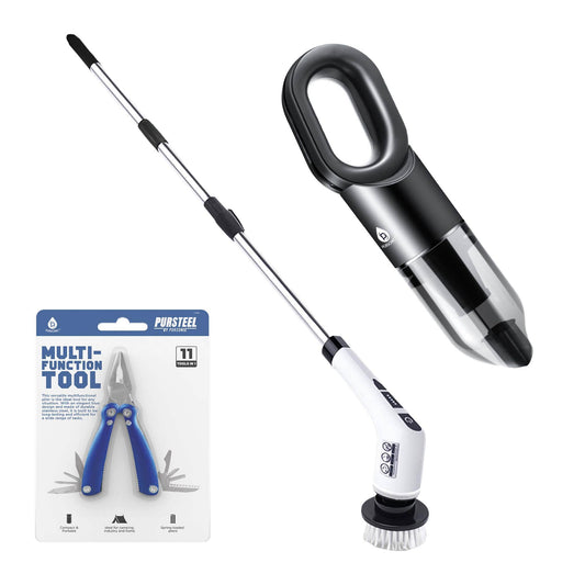🏡 Ultimate Cleaning & Multi-Tool Bundle – Cordless Rechargeable Power Scrubber, Pursonic Handheld Vacuum & 11-in-1 Multifunction Tool! 🛠️✨ - Loft&Timber
