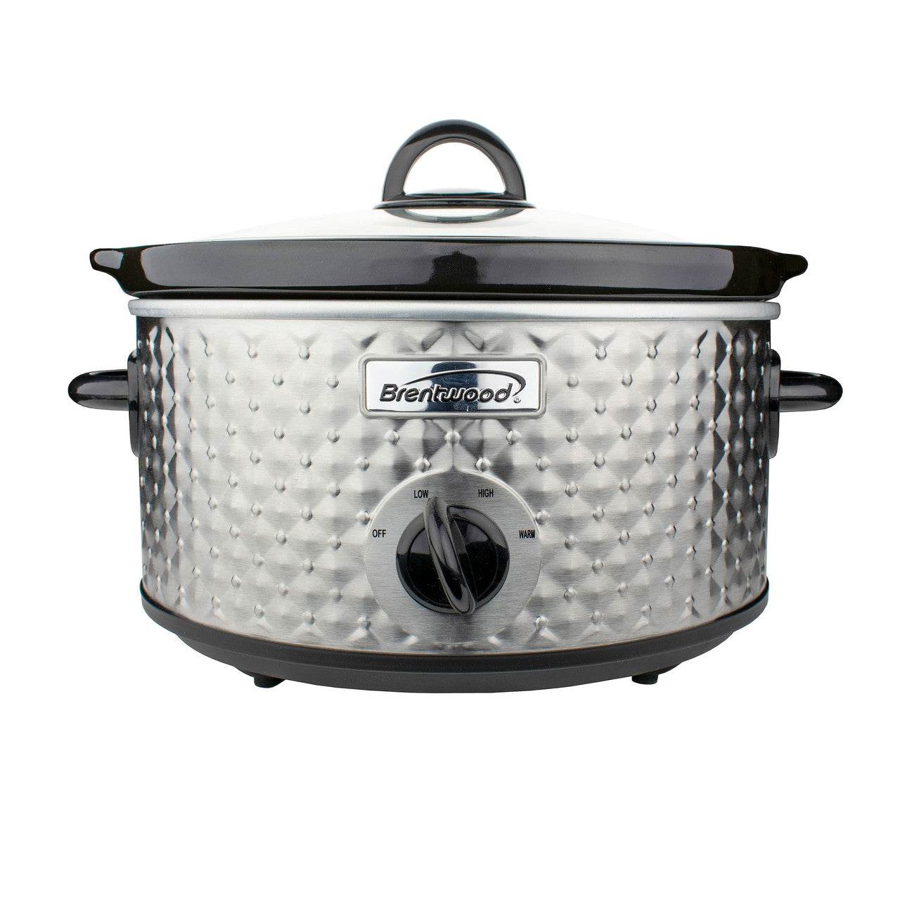 Brentwood 3.5 Quart Diamond Pattern Slow Cooker in Stainless Steel - Loft&Timber