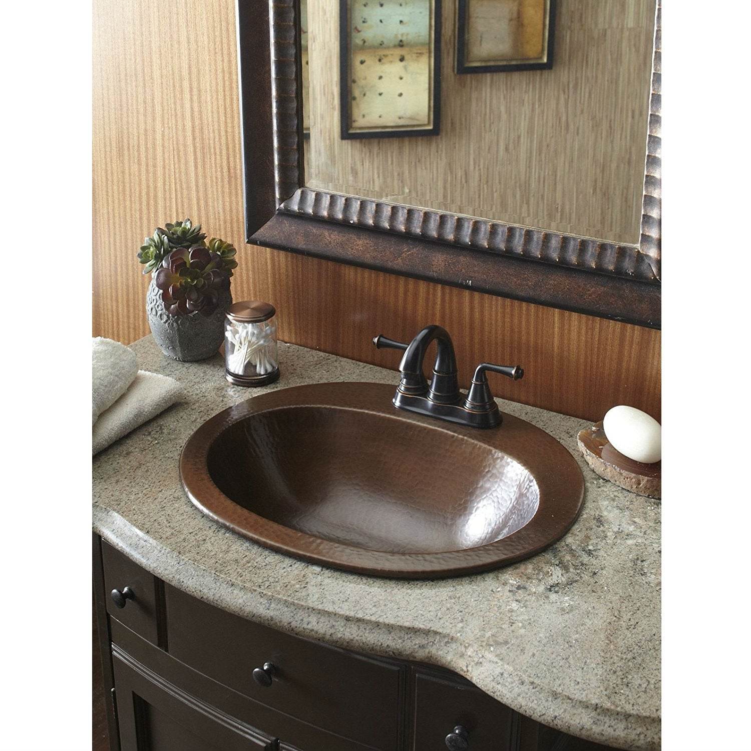 Copper Oval Bathroom Sink 20 x 16 inch - Loft&Timber
