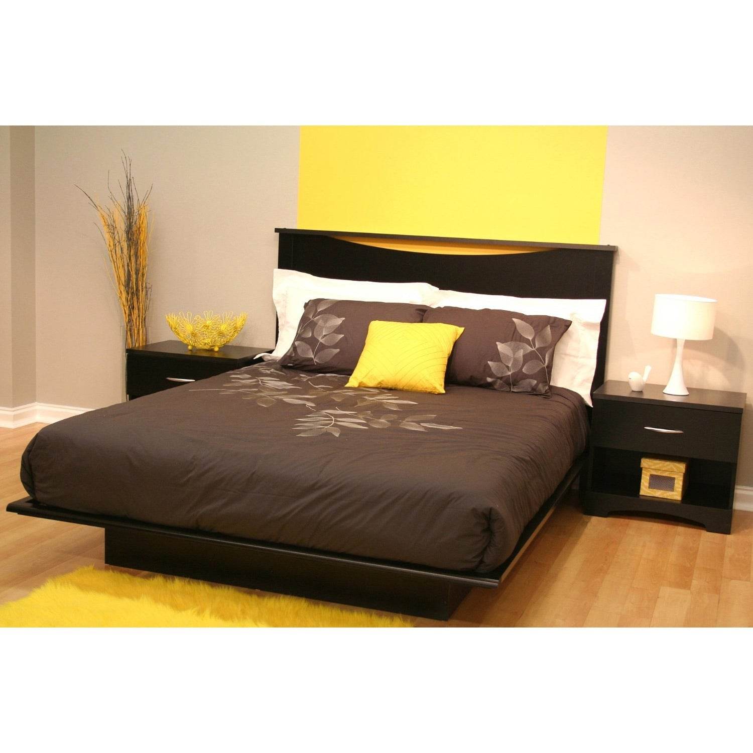 Full size Contemporary Platform Bed in Black Finish - Loft&Timber