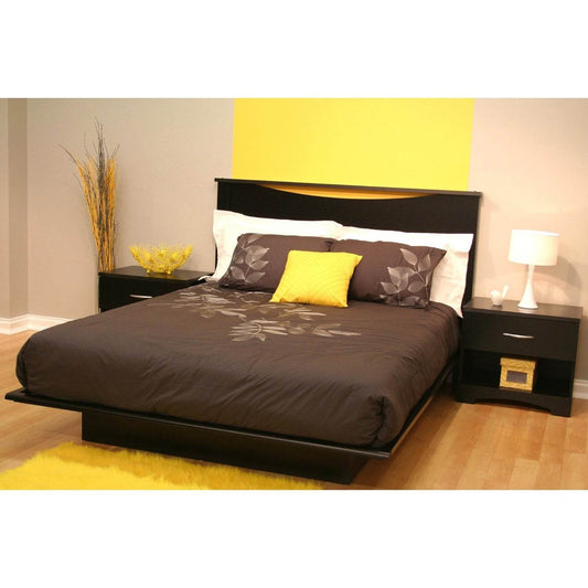 Full size Contemporary Platform Bed in Black Finish - Loft&Timber