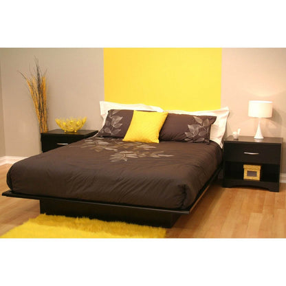 Full size Contemporary Platform Bed in Black Finish - Loft&Timber
