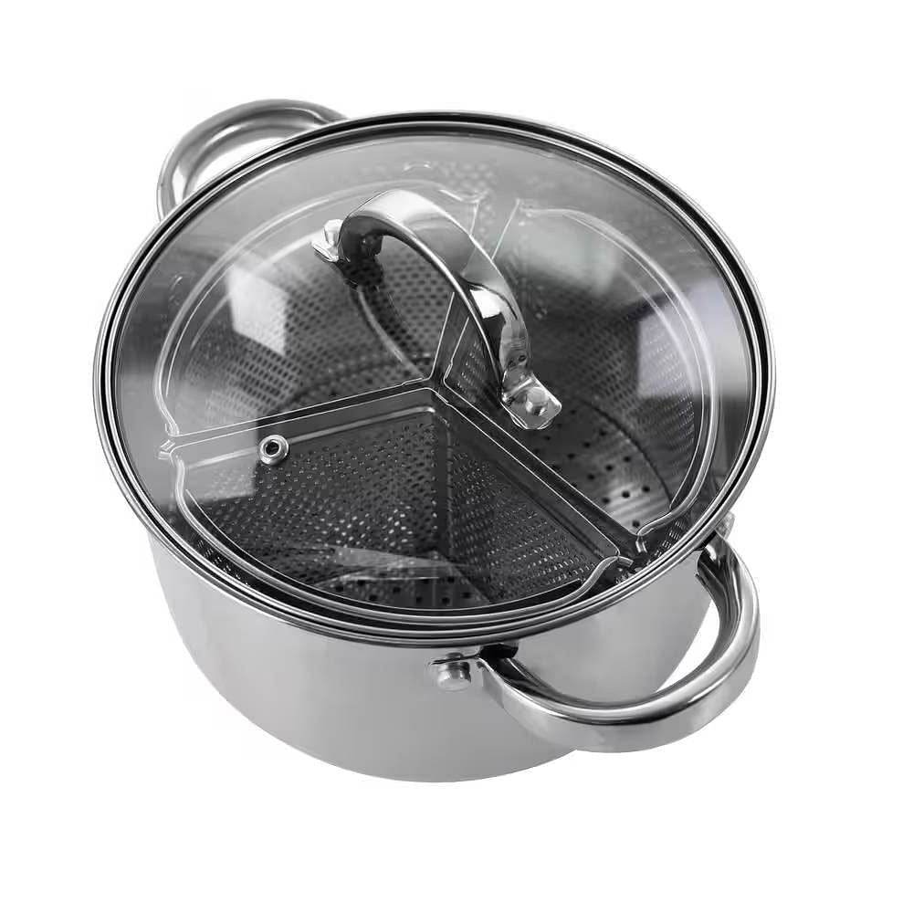 Stainless Steel 4-Quart Dutch Oven with 3-Section Dividers and Lid - Loft&Timber