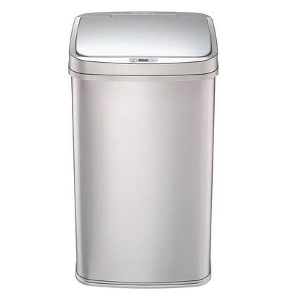Silver 13-Gallon Stainless Steel Kitchen Trash Can with Motion Sensor Lid - Loft&Timber