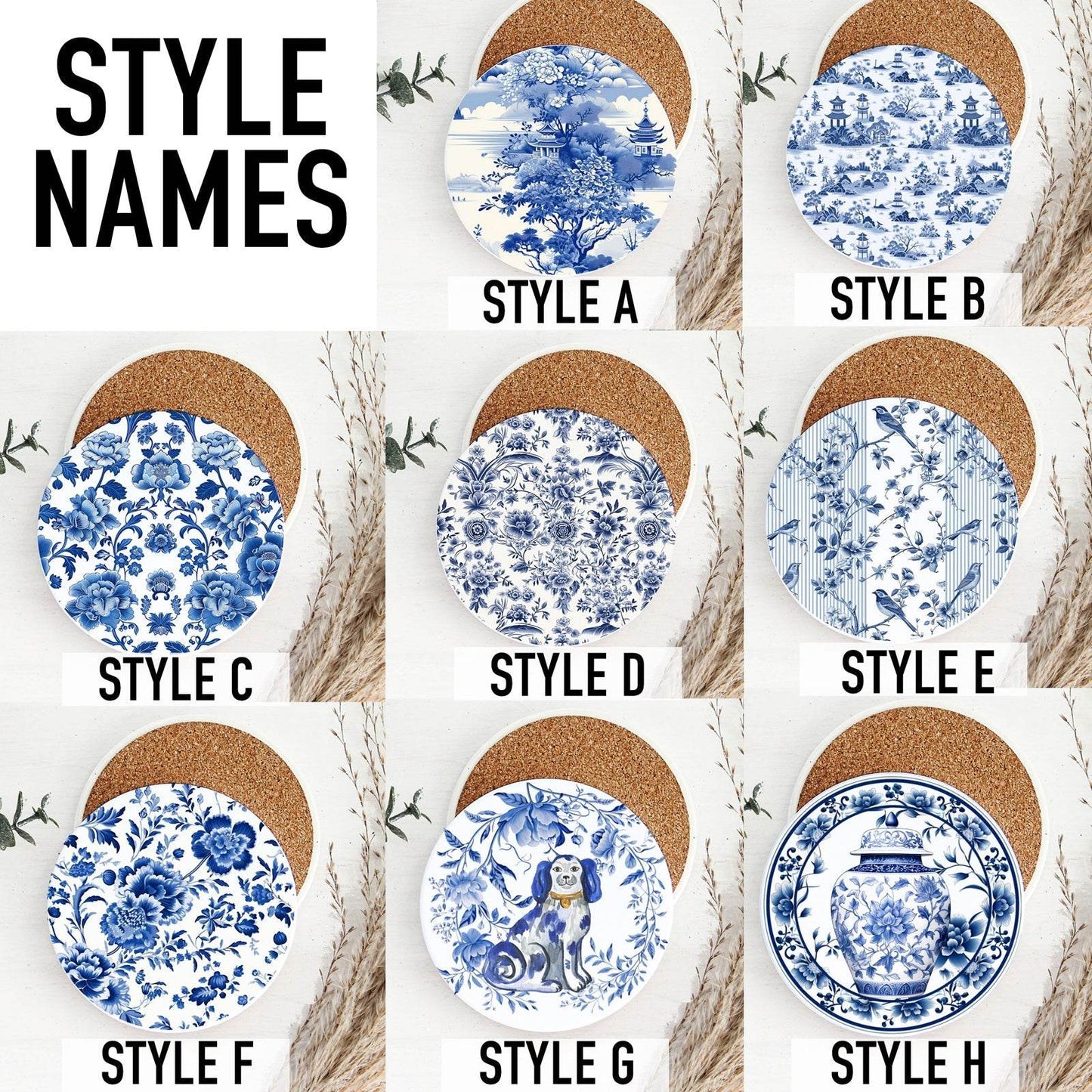 Chinoiserie Coasters - Loft&Timber