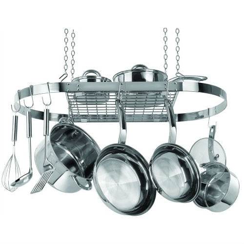 Stainless Steel Oval Pot Rack for Kitchen Cookware Storage - Loft&Timber