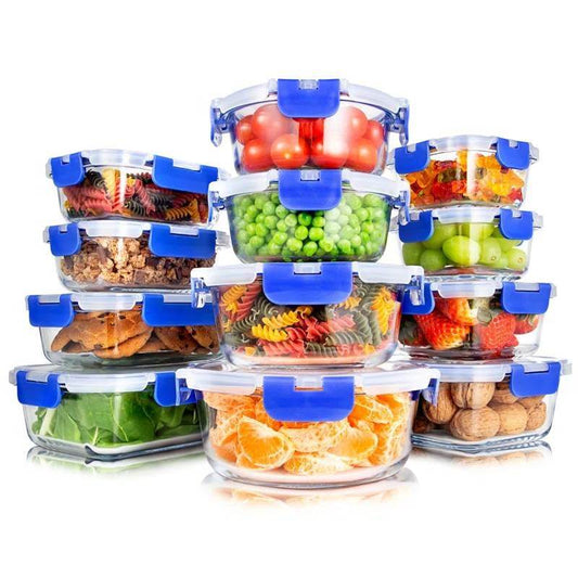 24-Piece Glass Food Storage Container Bakeware Set with Snap Locking Lids - Loft&Timber
