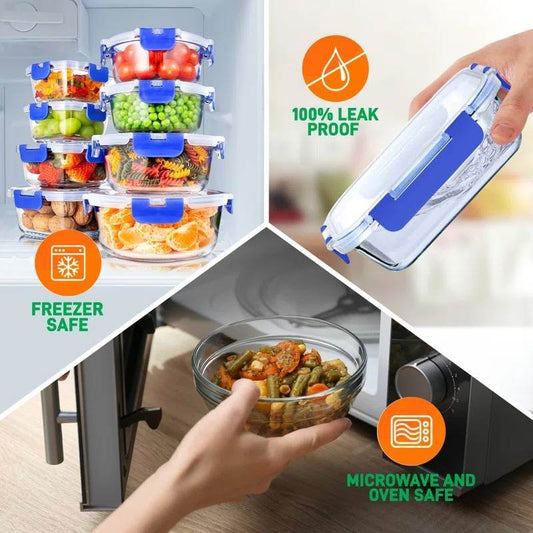 24-Piece Glass Food Storage Container Bakeware Set with Snap Locking Lids - Loft&Timber