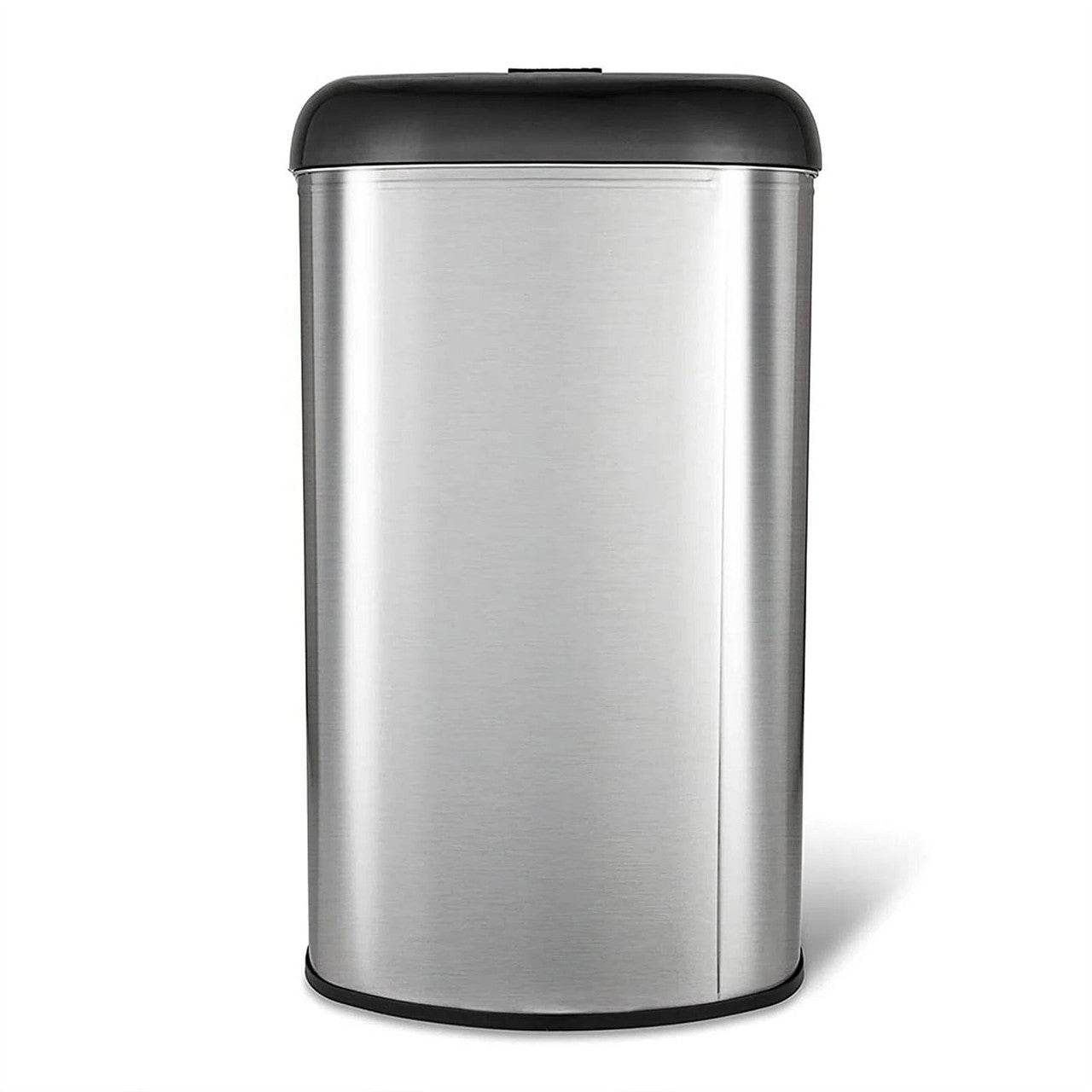 Stainless Steel Black Open Top 13-Gallon Kitchen Trash Can with No Lid - Loft&Timber