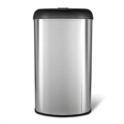 Stainless Steel Black Open Top 13-Gallon Kitchen Trash Can with No Lid - Loft&Timber