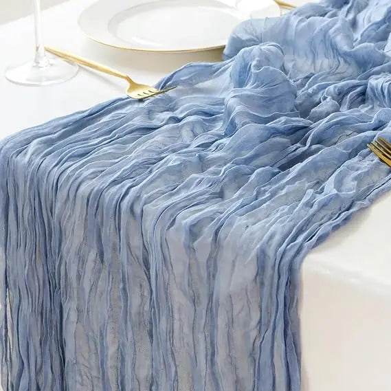 1 Pack Blue Cheesecloth Table Runner - Loft&Timber