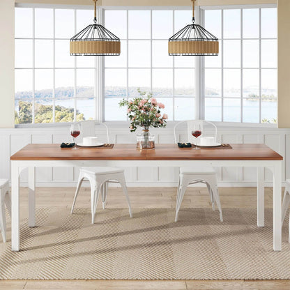 Tribesigns Dining Table for 6-8 People, 200cm - Loft&Timber