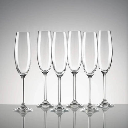 Champagne Flute Set of 6 Break Resistant Glasses - Loft&Timber