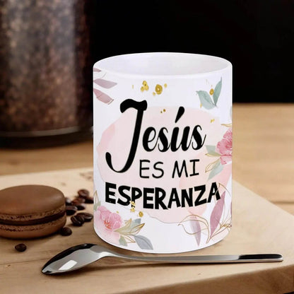 Jesus Es Mi Esperanza Ceramic Coffee Mug Bible Verse Mugs Coffee Cups, 330ml Cute Glass Cup - Loft&Timber