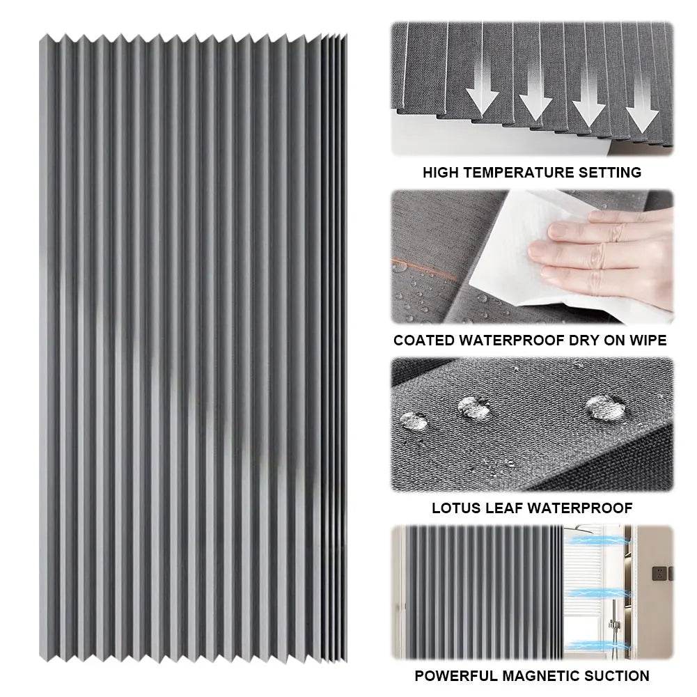 Foldable Magnetic Bathroom Curtain Waterproof - Loft&Timber