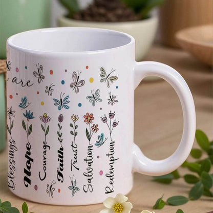 God Says You Are Wall Stickers Ceramic Coffee Mug Bible Verse Coffee Travel Mug, 330ml Ceramic Mug - Loft&Timber