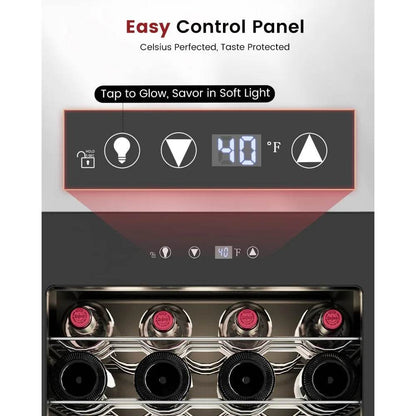 Wine Cooler Refrigerator - 45 Bottle Mini Wine Fridge with Glass Door - Loft&Timber