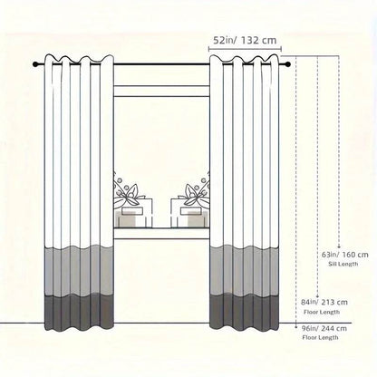 2Pcs Golden Wave &Circle Blackout Curtains Thermal Insulated - Loft&Timber