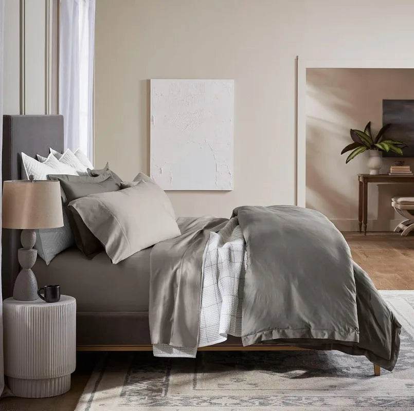 Percale Hemmed Sheet Set - Cooling Breathable Bed Sheets for Hot Sleepers - Queen - Loft&Timber