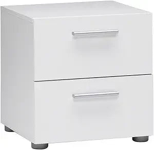 White Small Two-Drawer Nightstand by Tvilum