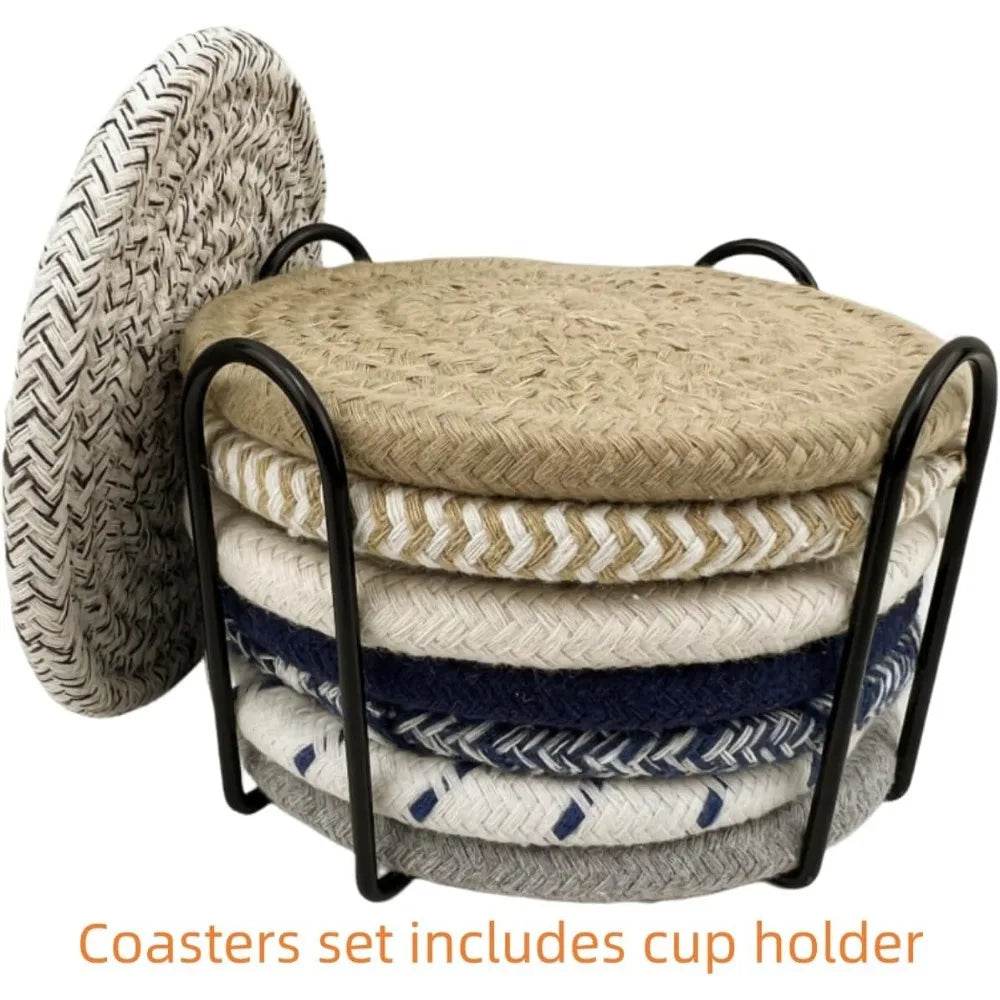 Handmade Woven Cotton Coasters - Set of 8 - Loft&Timber