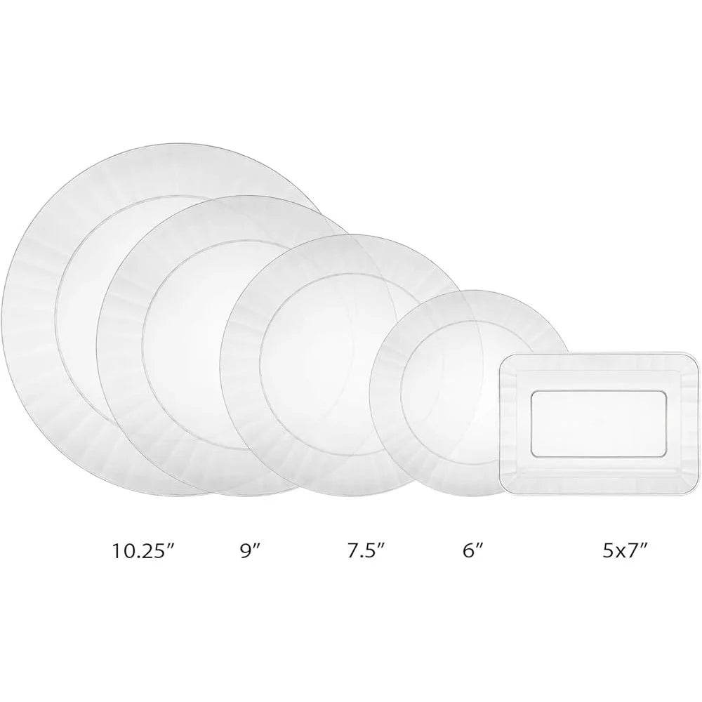 Deluxe Hard Plastic Round Salad Plates 70 Count 7-1/2 Inch - Loft&Timber
