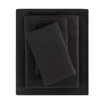 Cotton Rich Jersey Bed Sheet Set King 4 Pieces Breathable Soft Cozy Stretchy Fitted Flat Pillowcases - Loft&Timber