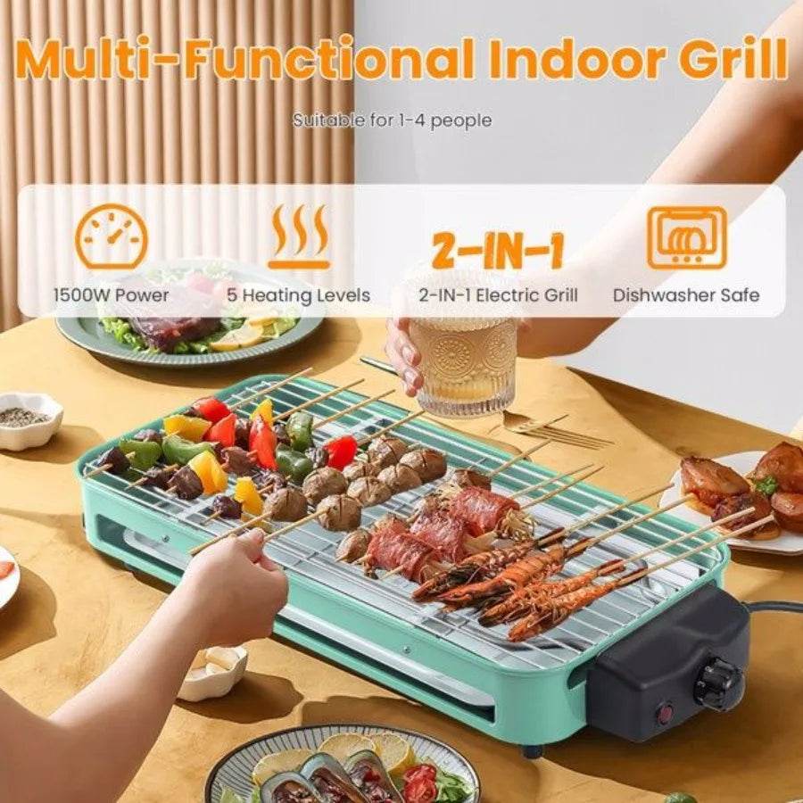 1500W Electric Indoor Grill 2 in 1 Electric Gill with Grill - Loft&Timber