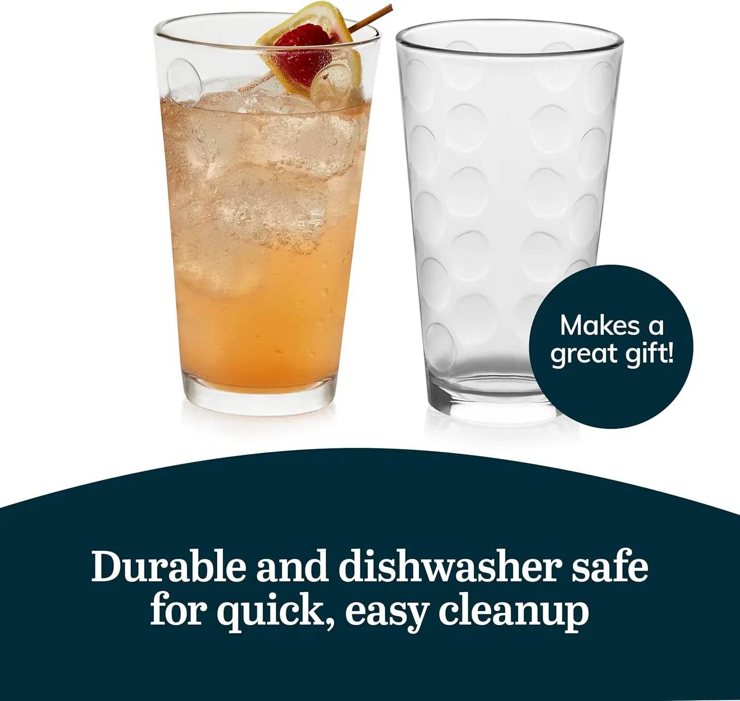 Reno Patterned Tumbler Glasses, 16-ounce, Set of 8 - Loft&Timber