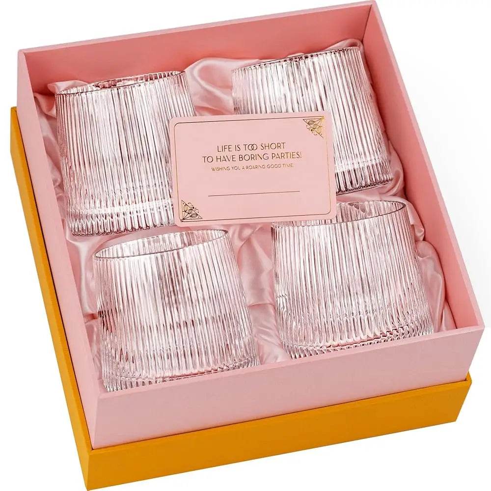 Vintage Art D Speakeasy Lowball Glasses, Set Of 4, 9 Oz - Loft&Timber