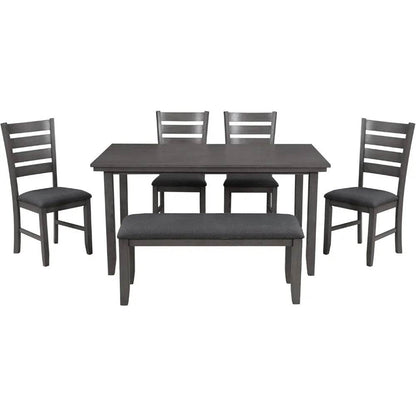 Wood 6-Piece Dining Table Set - Loft&Timber