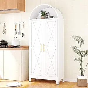 73" H Metal Tall Arched Pantry Cabinet - Loft&Timber