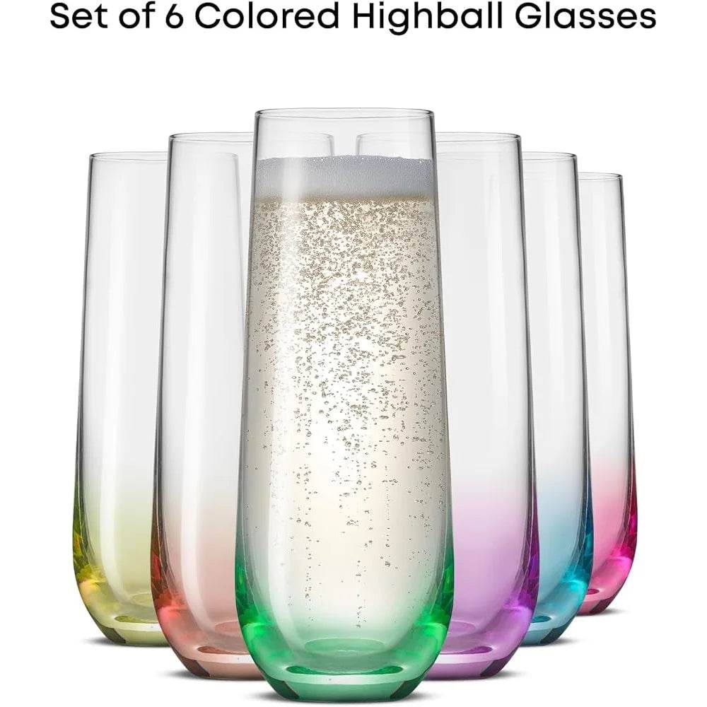 Colorful Champagne glass set of 6 - Loft&Timber