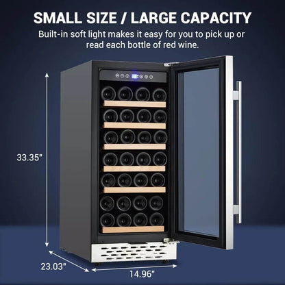 15 Inch Wine Fridge, 28 Bottles