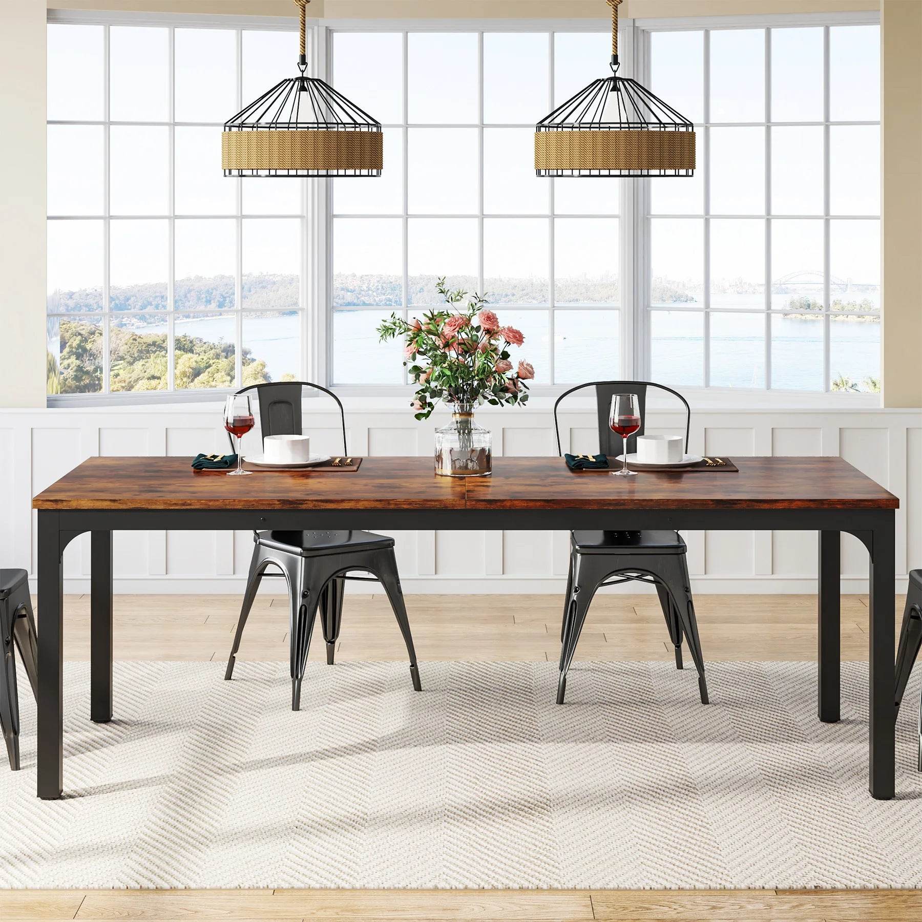 Tribesigns Dining Table for 6-8 People, 200cm - Loft&Timber