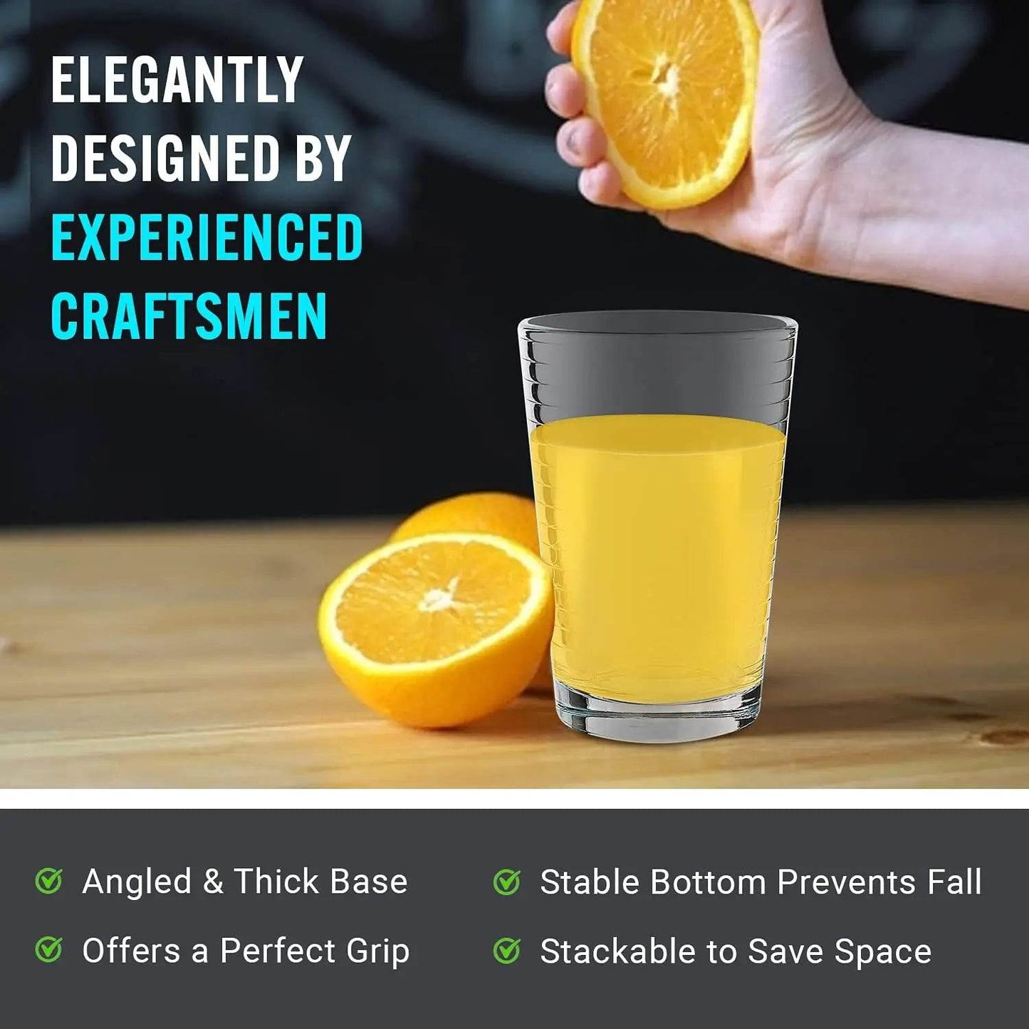 4-Pack 7oz Juice Glasses – Heavy Bottom - Loft&Timber