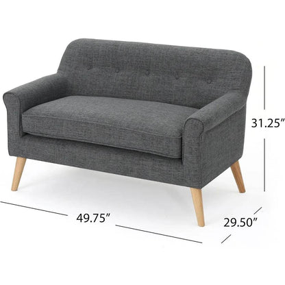 Mariah Mid-Century Modern Loveseat, Grey - Loft&Timber